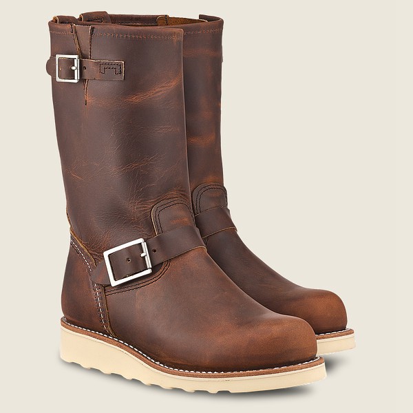 Botas Red Wing Heritage Mujer Marrom Oscuro - Classic Engineer - Tall Rough & Tough Cuero - 643-OIUM